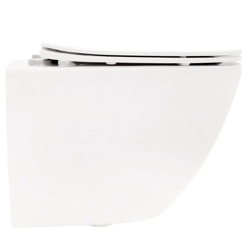 REA-C2760 - Falra szerelhető WC-ülőkével CARLO FLAT MINI RIMLESS kerámia/fényes fehér