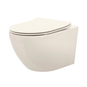 REA-C5500 - CARLO MINI TORNADO RIMLESS fali WC ülőkével kerámia/krémszínű