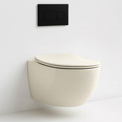 REA-C5500 - CARLO MINI TORNADO RIMLESS fali WC ülőkével kerámia/krémszínű