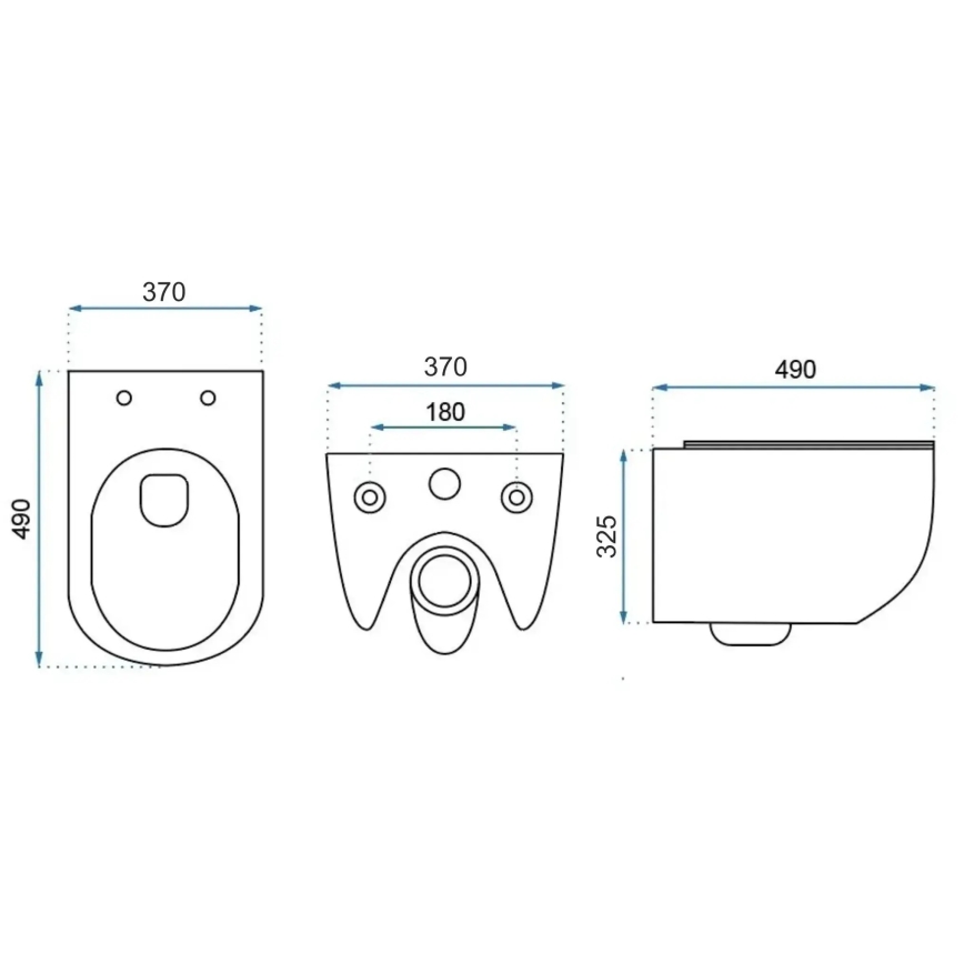 REA-C6390 - Fali WC ülőkével CARTER TORNADO RIMLESS, kerámia/kőhatású