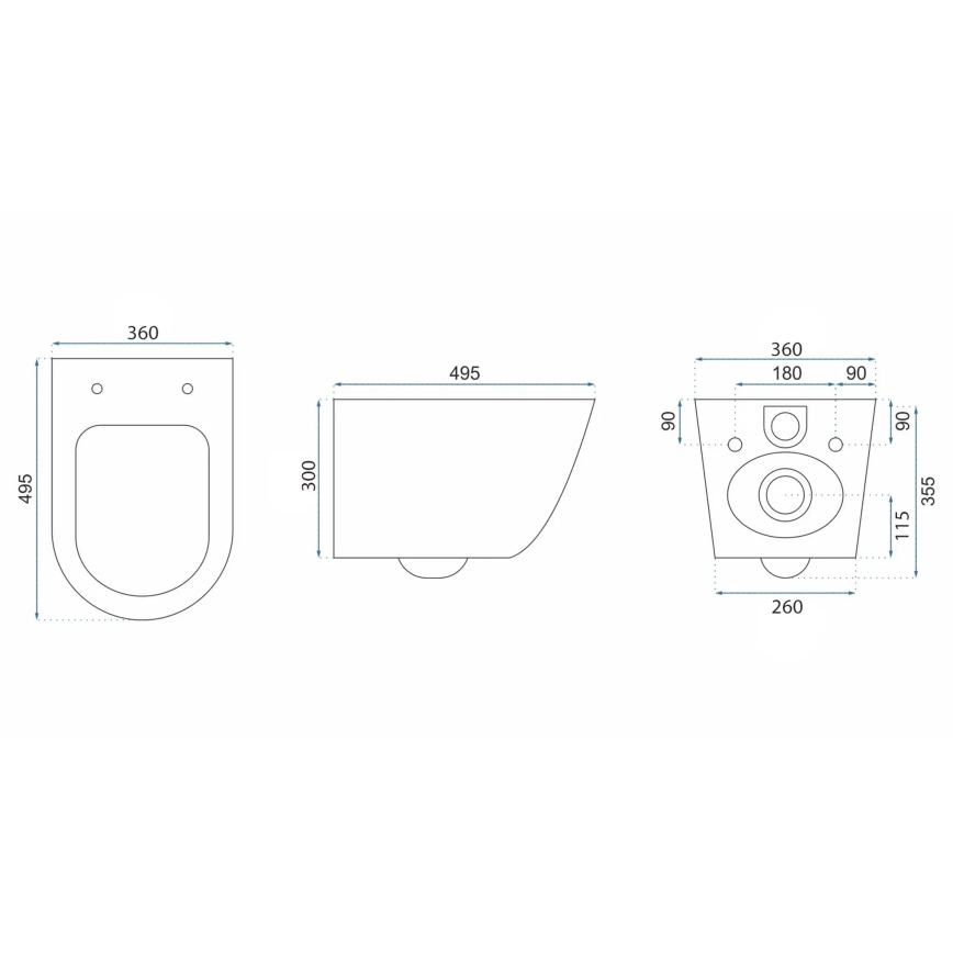 REA-C6800 - TITO TORNADO RIMLESS fali WC ülőkével, kerámia/fehér