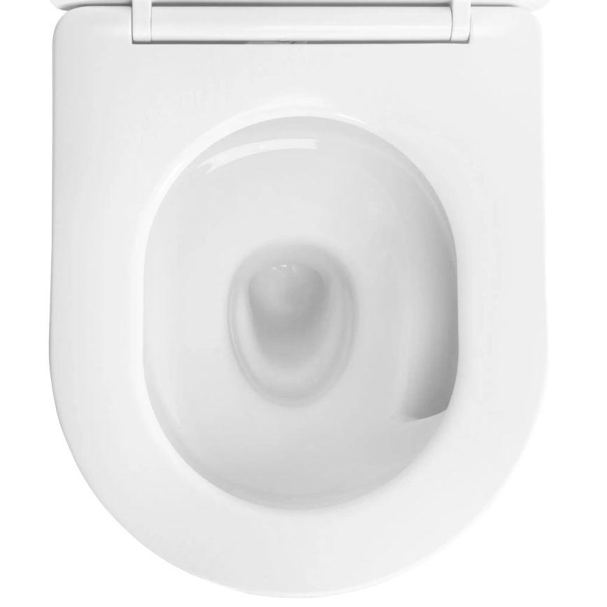 REA-C6806 - Falra szerelhető WC ülőkével CARLO MINI TORNADO RIMLESS, kerámia/fehér/arany