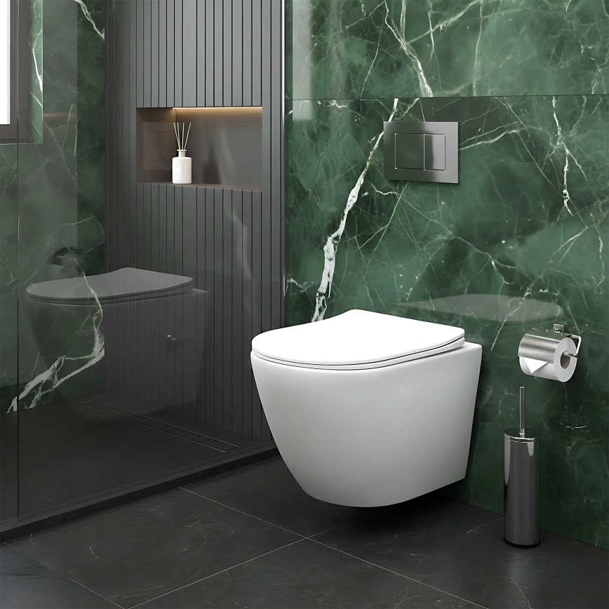 REA-C9701 - Fali WC bidé zuhannyal CARLO LUX kerámia/fehér