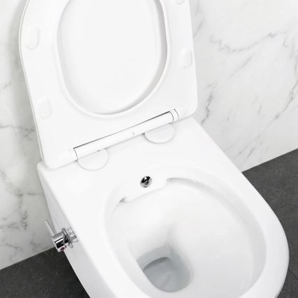 REA-C9701 - Fali WC bidé zuhannyal CARLO LUX kerámia/fehér