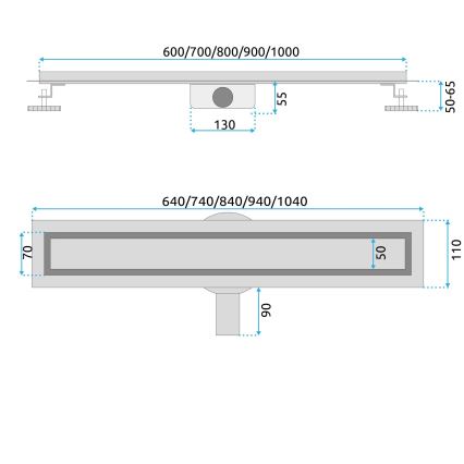REA-G2738 - NEOX PRO 100 cm lineáris zuhanyfolyóka, arany