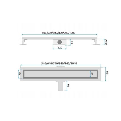 REA-G5808 - Lefolyócsatorna NEOX PRO 70 cm rozsdamentes acél
