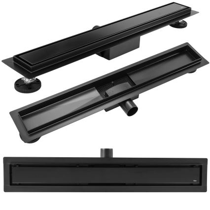 REA-G6605 - Lefolyócsatorna PURE NEOX 100 cm matt fekete