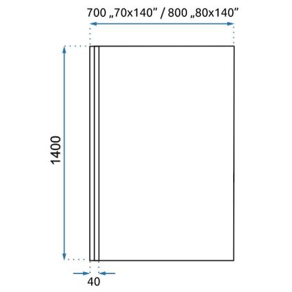 REA-K7390 - LAGOS kádparaván 140x80 cm fekete/átlátszó