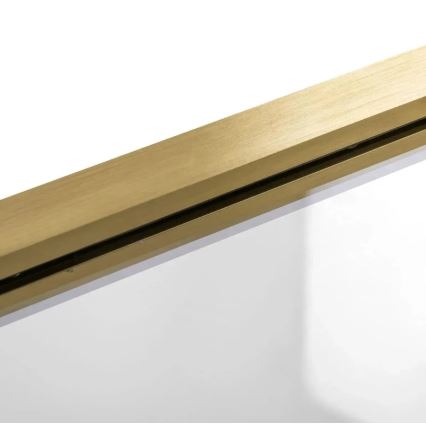 REA-K9777 - Összecsukható kádparaván AGAT 140x100 cm szálcsiszolt arany/átlátszó