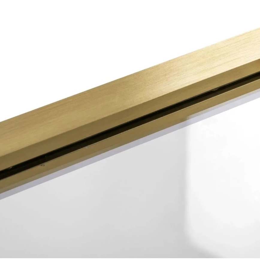 REA-K9777 - Összecsukható kádparaván AGAT 140x100 cm szálcsiszolt arany/átlátszó