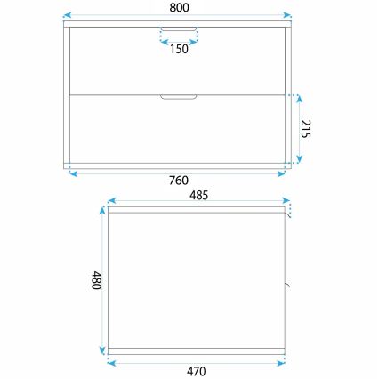 REA-M0409 - Falra szerelhető mosdó alatti szekrény MONO 80x48,5 cm bézs