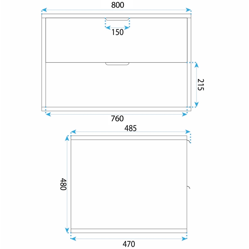 REA-M0409 - Falra szerelhető mosdó alatti szekrény MONO 80x48,5 cm bézs