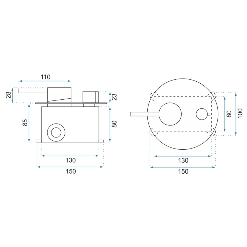 REA-P4100 - LUNGO falba süllyesztett csaptelepes zuhanyszett, fekete
