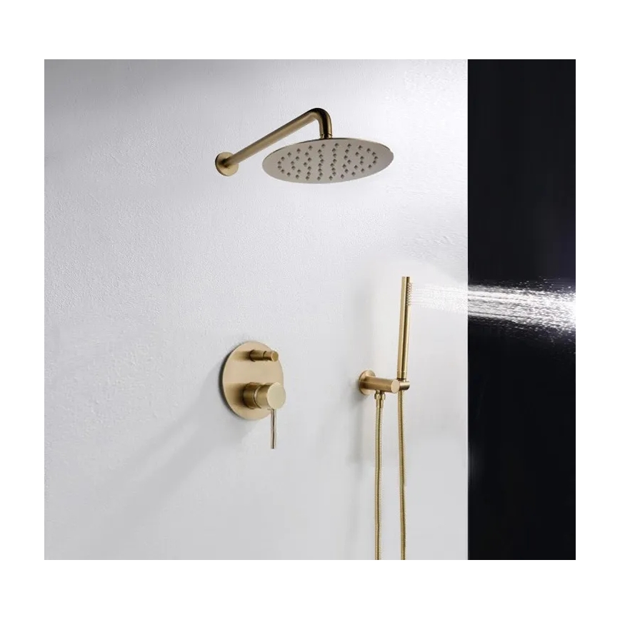 REA-P4110 - LUNGO zuhanyszett falba süllyesztett csapteleppel, arany