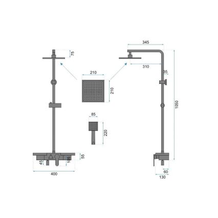 REA-P4121 - BRAVO zuhanyszett csapteleppel, szálcsiszolt arany