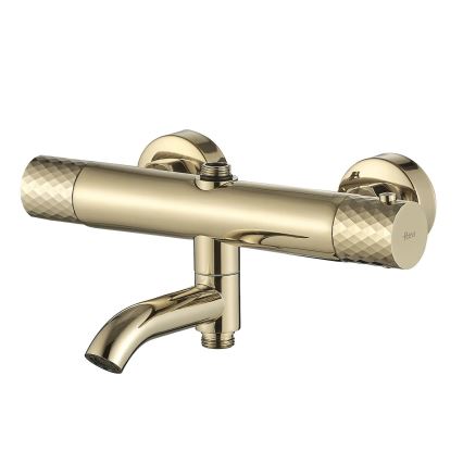 REA-P5960 - LUNGO DIAMOND termosztátos zuhanyszett, arany