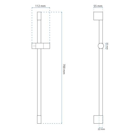 REA-P5981 - 70 cm-es kézi zuhanytartó, aranyszínű