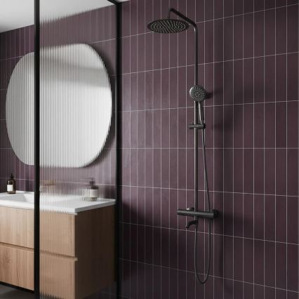 REA-P6386 - LUNGO termosztátos zuhanykészlet, titánszínű