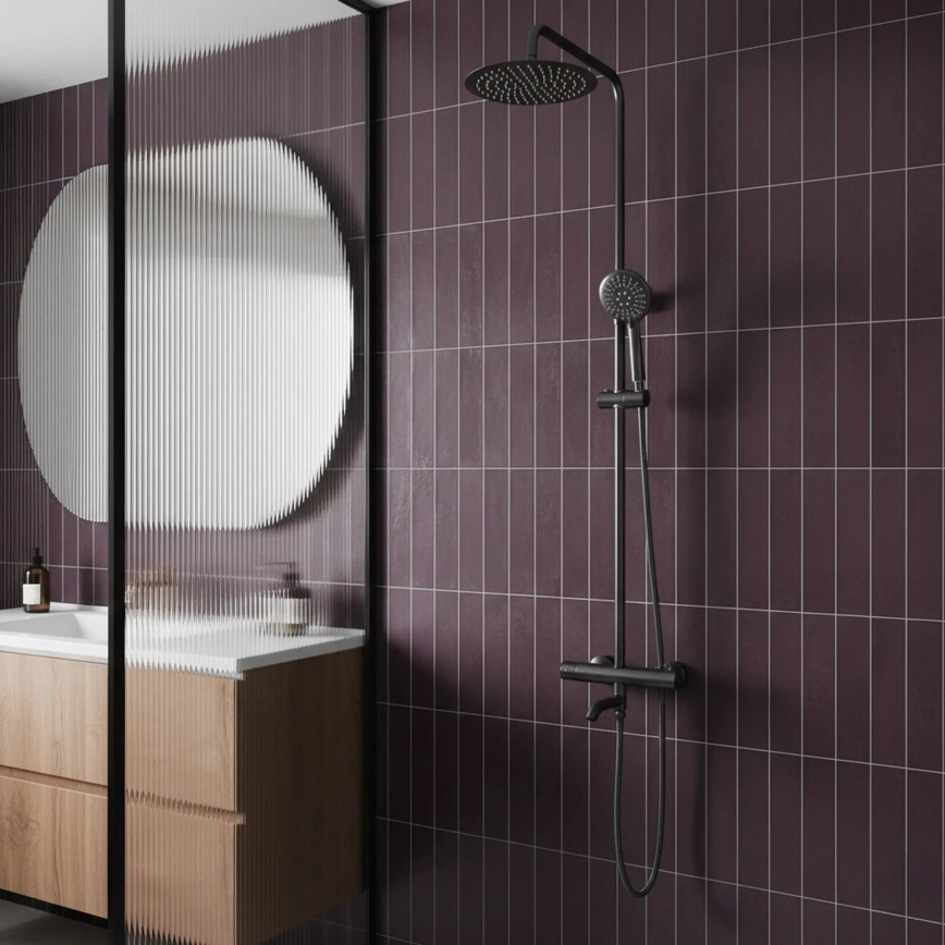 REA-P6386 - LUNGO termosztátos zuhanykészlet, titánszínű