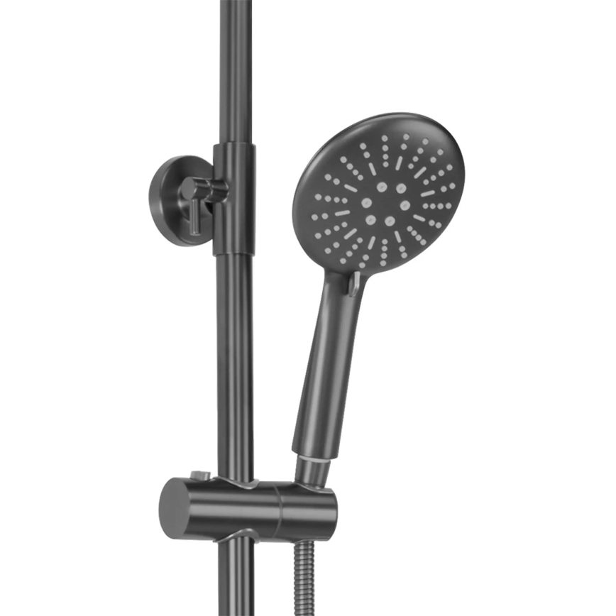 REA-P6386 - LUNGO termosztátos zuhanykészlet, titánszínű