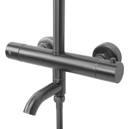 REA-P6386 - LUNGO termosztátos zuhanykészlet, titánszínű