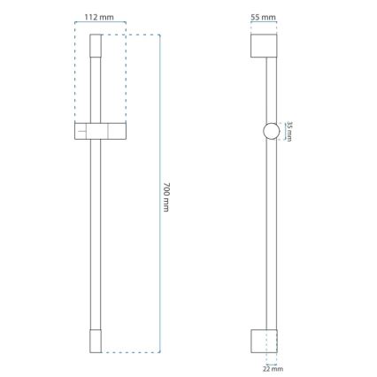 REA-P6500 - 70 cm kézi zuhanytartó, szálcsiszolt arany