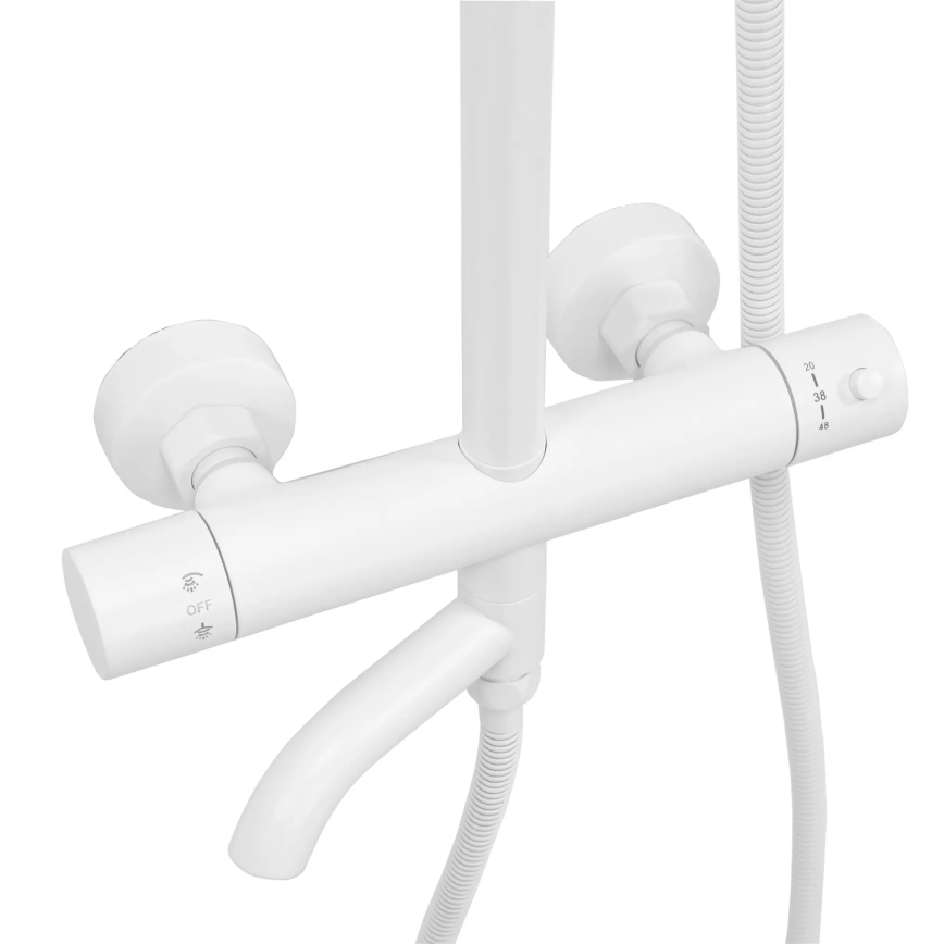 REA-P6608 - LUNGO termosztátos zuhanyszett, matt fehér