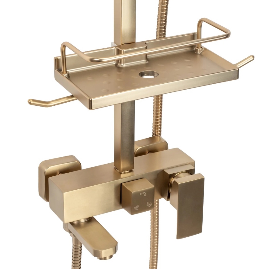 REA-P7050 - JACK csaptelepes zuhanyszett, szálcsiszolt arany