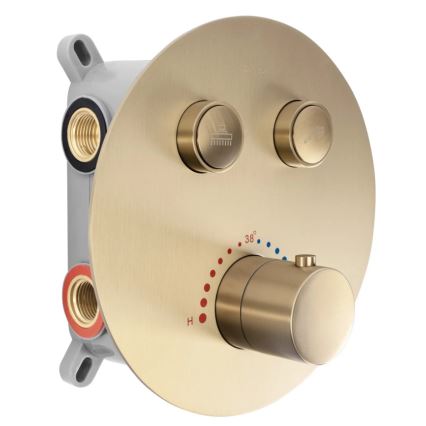 REA-P8551 - LUNGO termosztátos, falba süllyeszthető zuhanyszett, szálcsiszolt arany