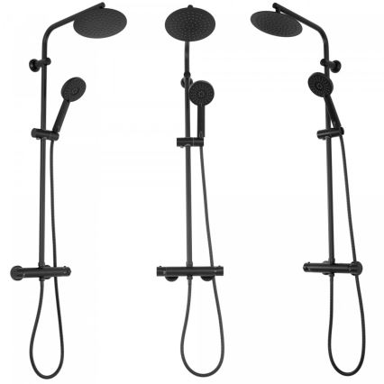 REA-P8804 - BLISS zuhanykészlet termosztátos csapteleppel, matt fekete