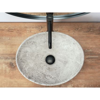 REA-U0165 - Pult fölé szerelhető mosdó SOFIA 34,5x41 cm kerámia/világos kő