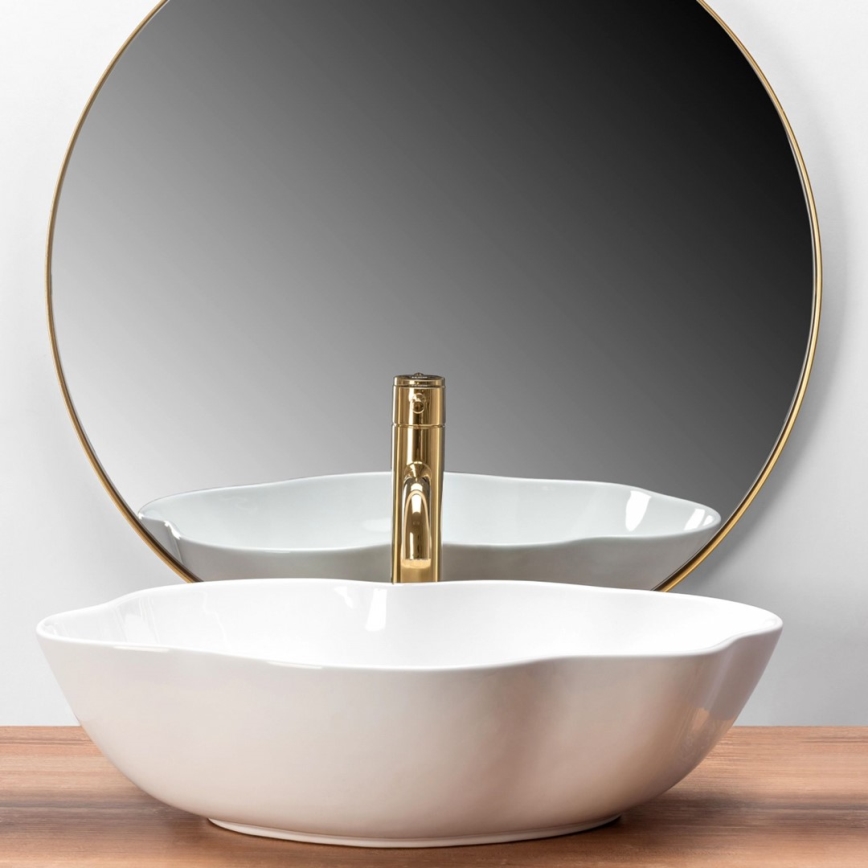 REA-U0265 - Pultlapra helyezhető PEARL mosdó 38x50,5 cm kerámia/fényes fehér