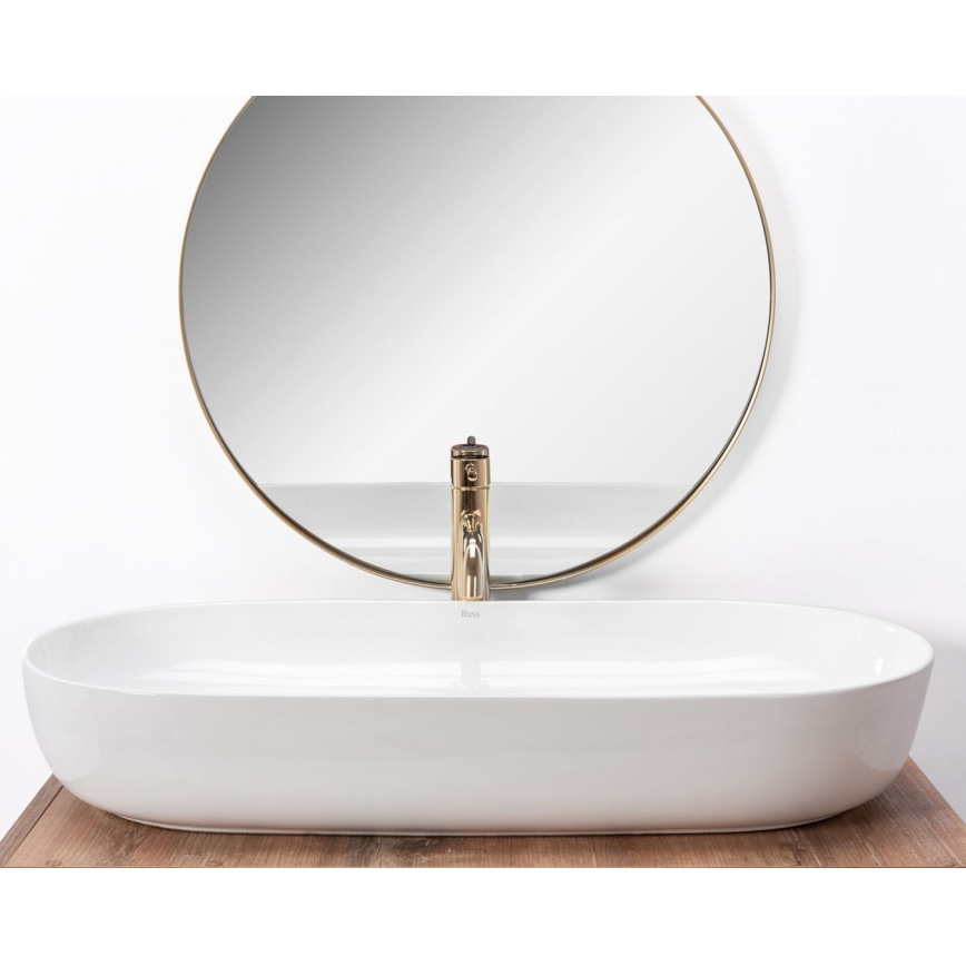 REA-U0563 - Ráültethető mosdó CLEO 41x81 cm kerámia/fényes fehér