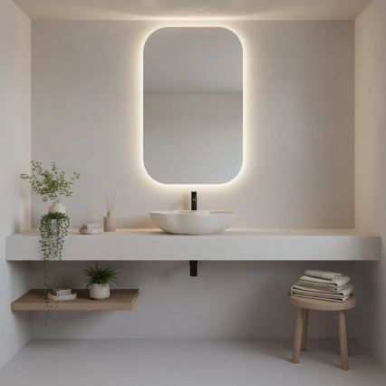 REA-U0617 - Ráépíthető mosdó PEARL 38x50,5 cm kerámia/bézs/kőhatás