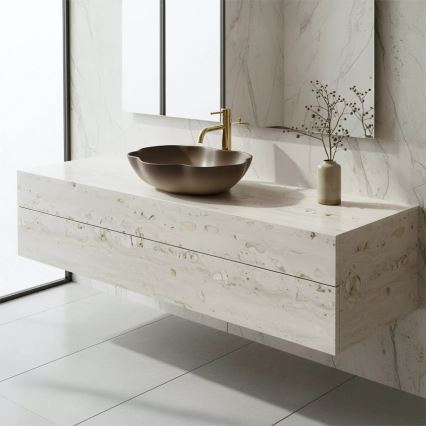 REA-U0629 - PEARL ráépített mosdó 38x50,5 cm kerámia/barna