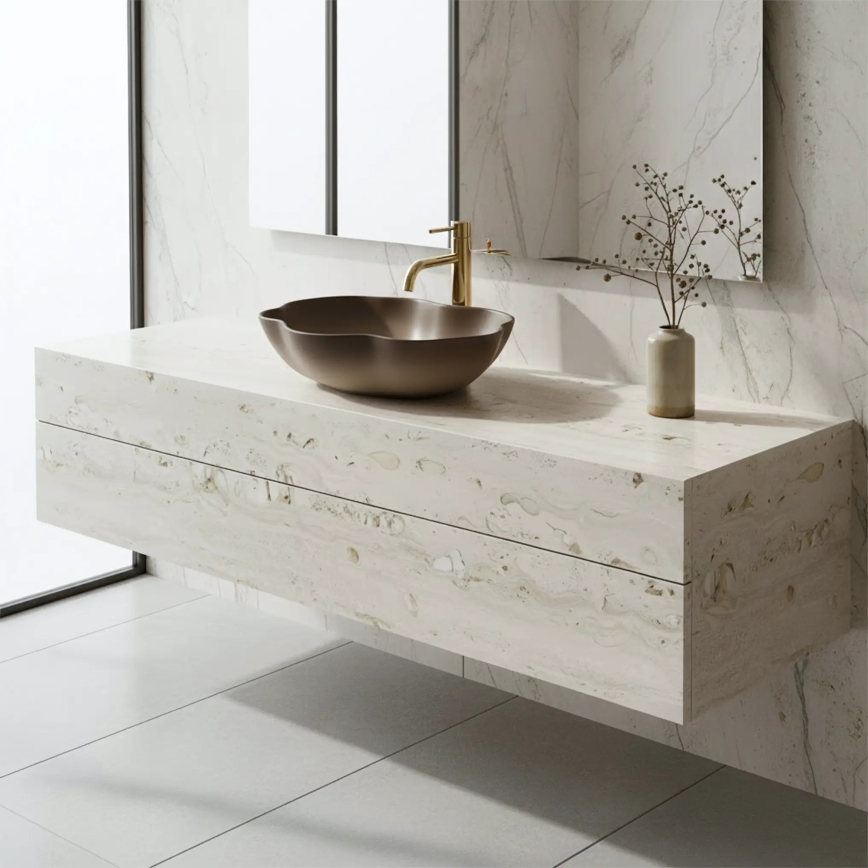 REA-U0629 - PEARL ráépített mosdó 38x50,5 cm kerámia/barna