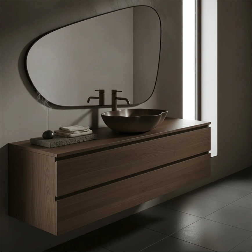 REA-U0629 - PEARL ráépített mosdó 38x50,5 cm kerámia/barna