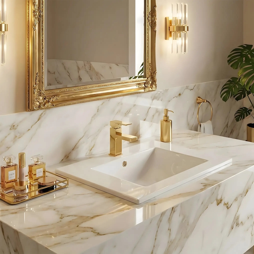 REA-U0786 - Beépíthető mosdó DAFNE 47x62 cm kerámia/fényes fehér