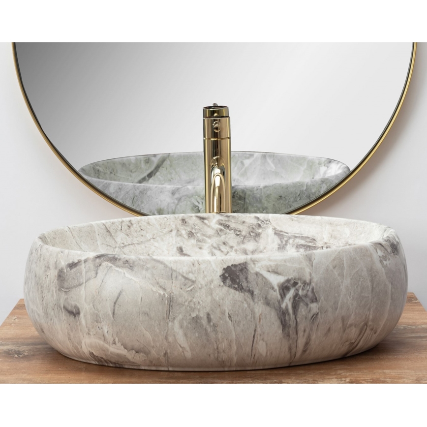 REA-U1020 - LINDA munkalapra helyezhető mosdó, 34x48,5 cm, kerámia/kőhatású