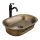 REA-U3305 - Munkalapra szerelhető mosdó WILMA RUSTIC 38x55 cm kerámia/rézszínű