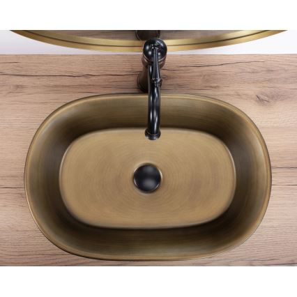 REA-U3305 - Munkalapra szerelhető mosdó WILMA RUSTIC 38x55 cm kerámia/rézszínű