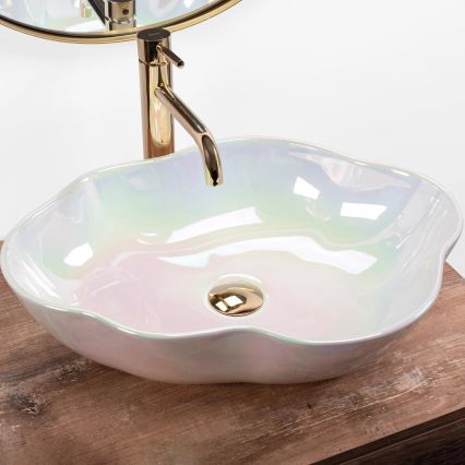 REA-U3309 - PEARL ráültethető mosdó 38x50,5 cm kerámia/többszínű