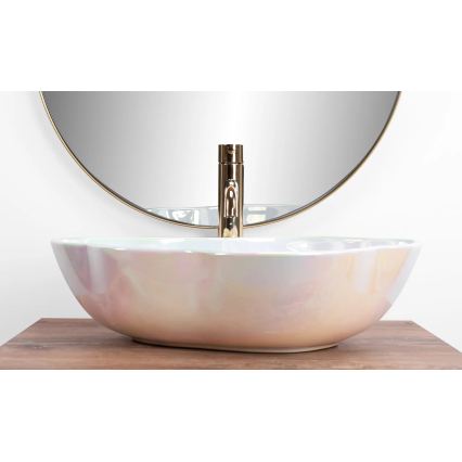 REA-U3309 - PEARL ráültethető mosdó 38x50,5 cm kerámia/többszínű