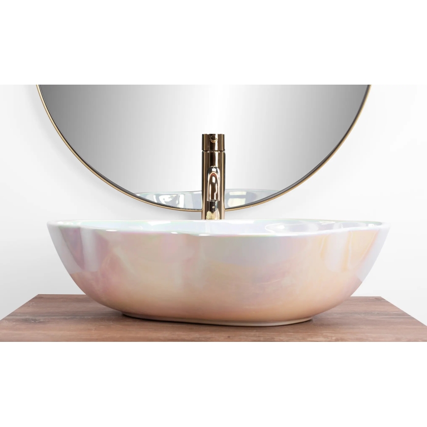 REA-U3309 - PEARL ráültethető mosdó 38x50,5 cm kerámia/többszínű