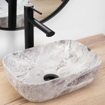 REA-U3321 - Ráépíthető mosdó BELINDA MINI 25x36 cm kerámia/szürke/kőhatású