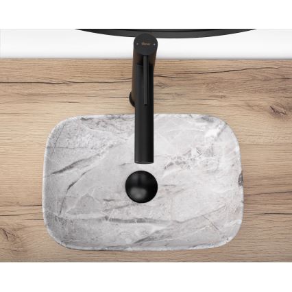 REA-U3321 - Ráépíthető mosdó BELINDA MINI 25x36 cm kerámia/szürke/kőhatású