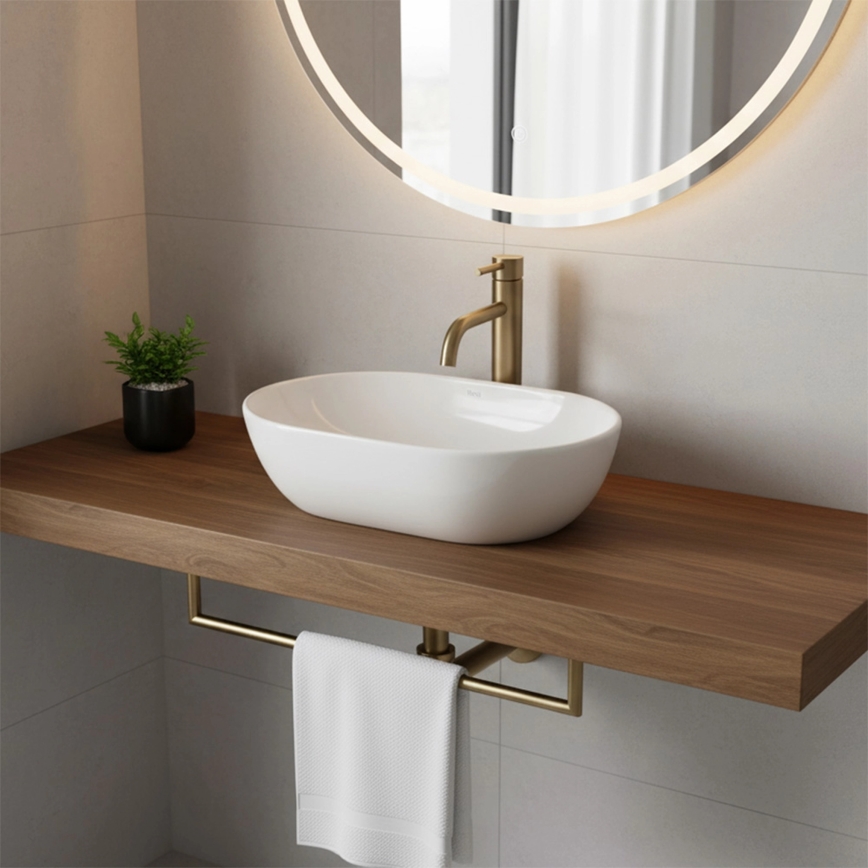 REA-U4330 - Ráépíthető mosdó AMELIA 31x45 cm kerámia/fényes fehér