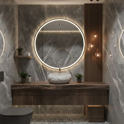 REA-U4332 - Ráépíthető mosdó MIKA 38x50 cm bézs/szürke/kőhatású