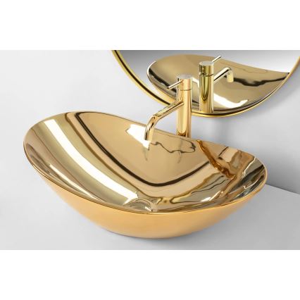 REA-U4545 - Pultba építhető ROYAL mosdó 36x60,5 cm kerámia/aranyszínű