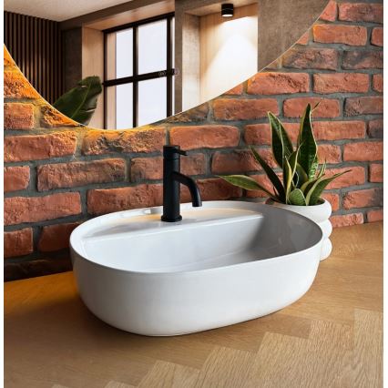 REA-U4620 - Ráépíthető mosdó AURA 38,5x50,5 cm kerámia/fényes fehér